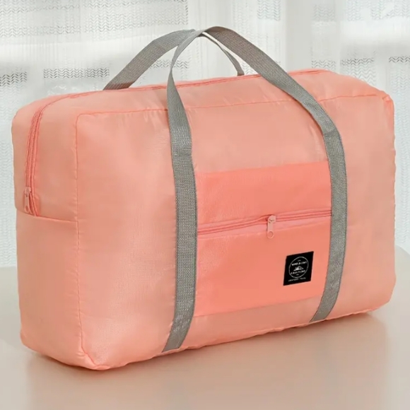 Cute Light Weight Travel Tote Bag Peachy Pink - Picture 1 of 4